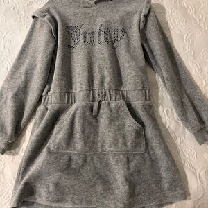 Juicy Couture Heather Gray Hoodie Dress size 6 girls